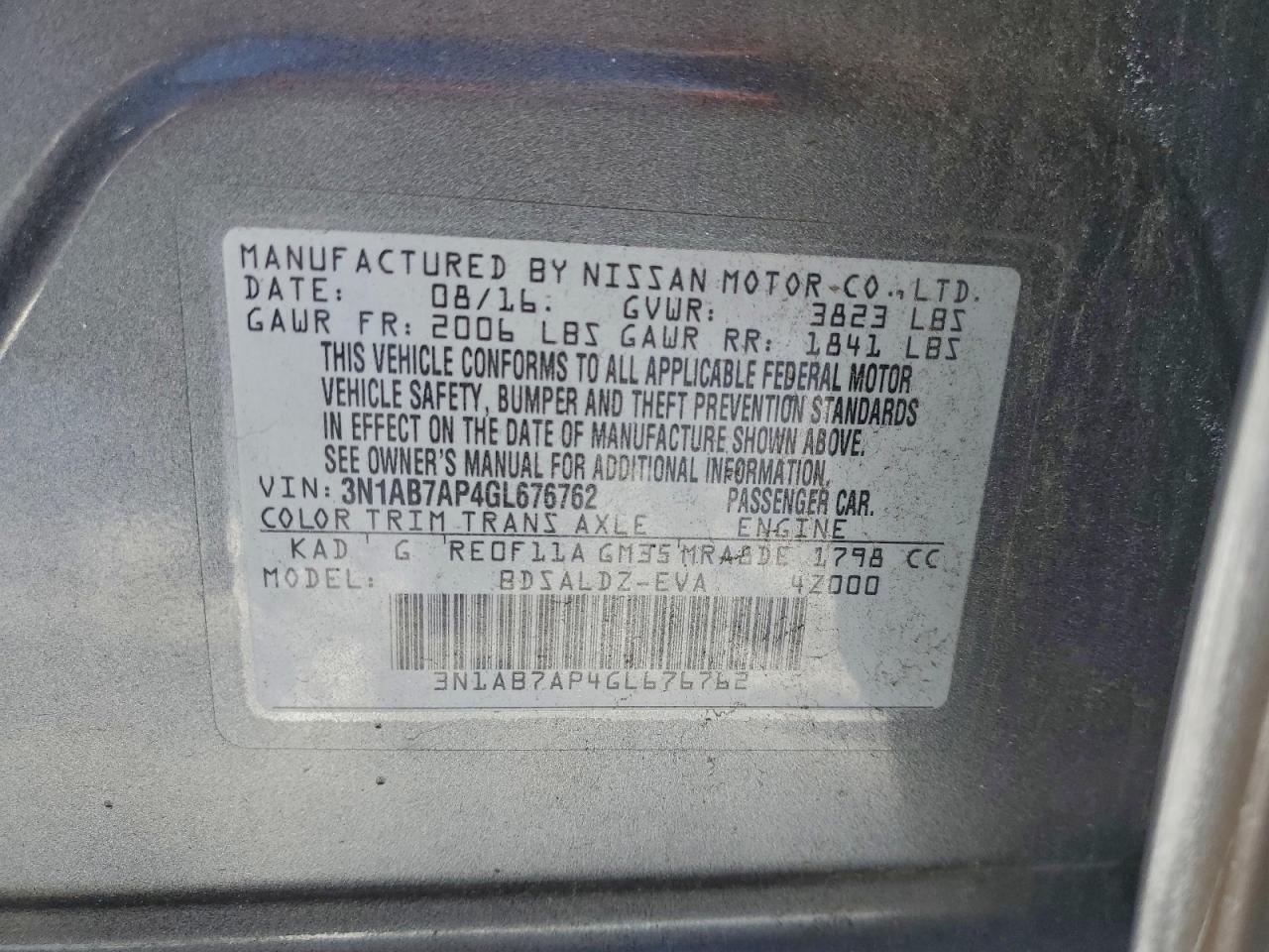 2016 NISSAN SENTRA SV photo 12