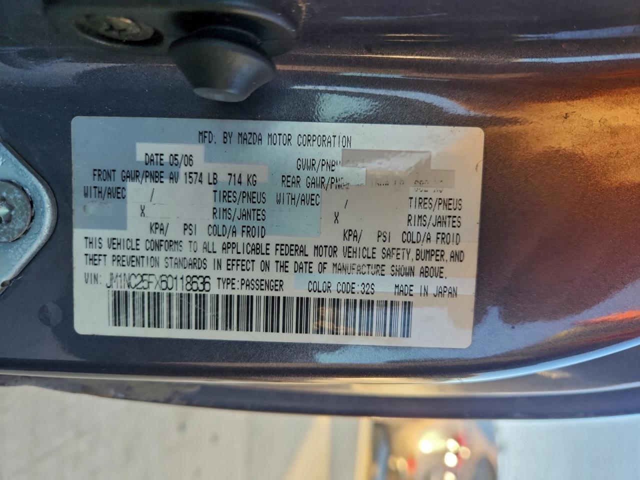 2006 MAZDA MX-5 MIATA photo 12