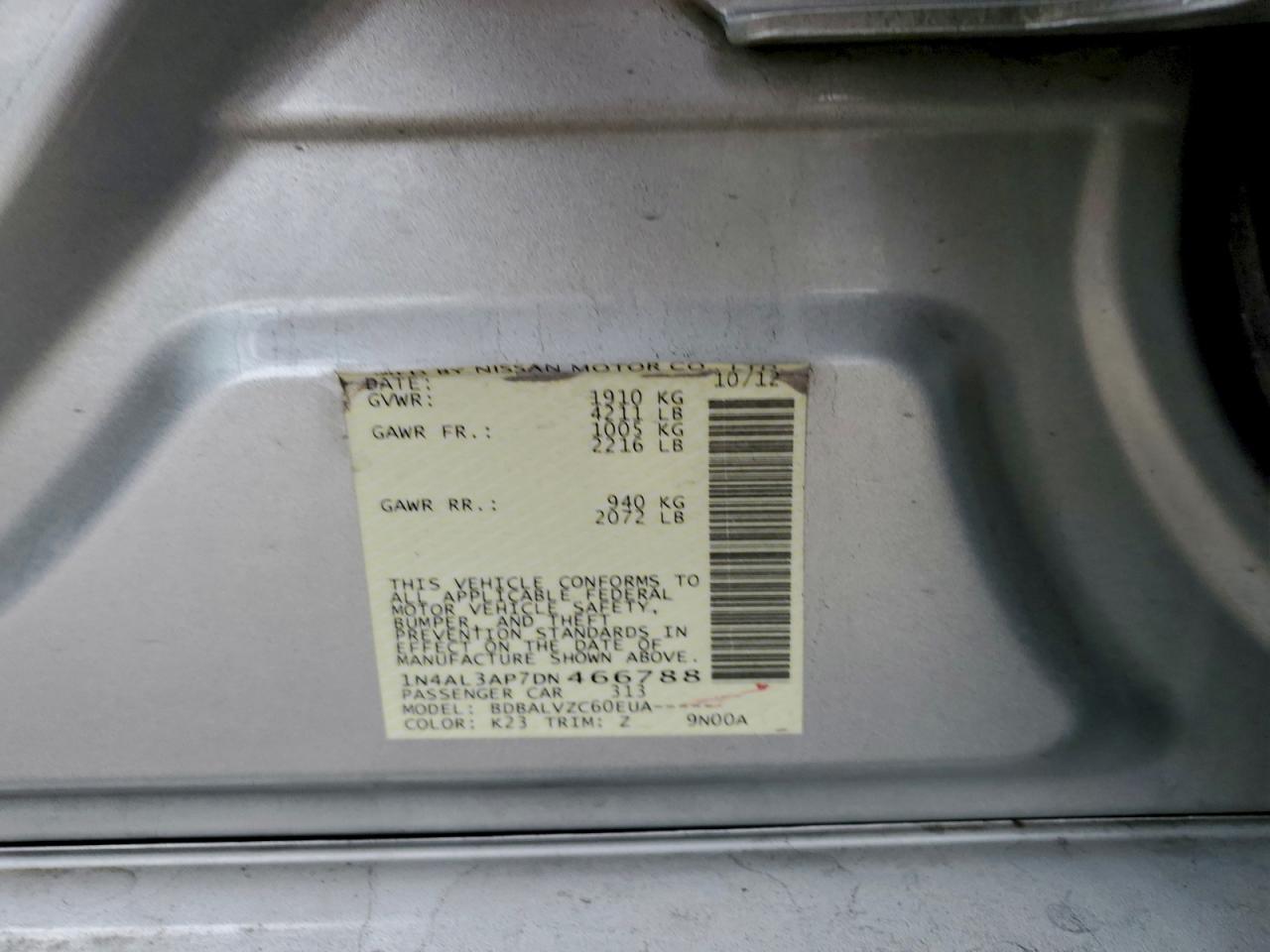 2013 NISSAN ALTIMA 2.5 photo 12