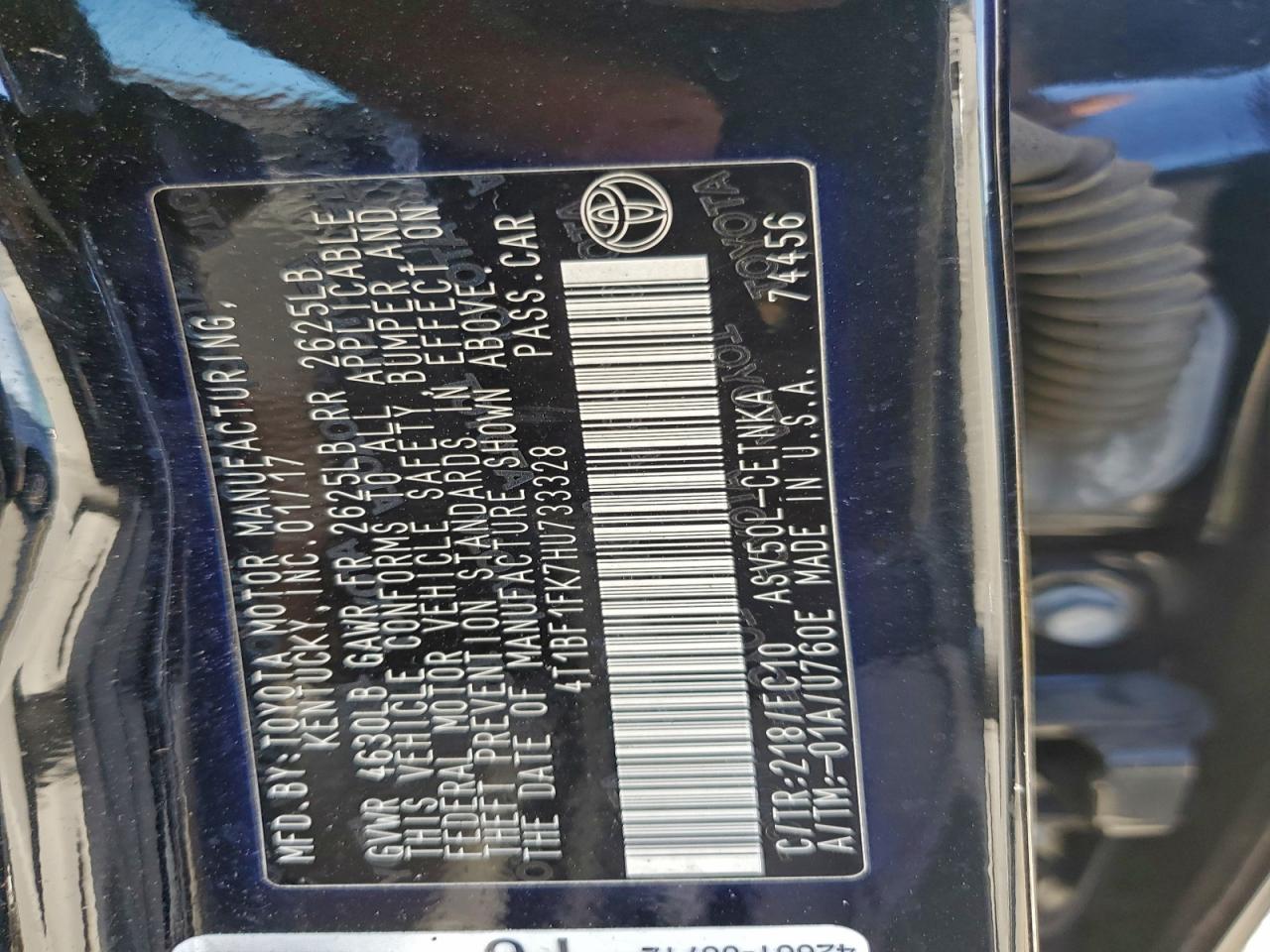 2017 TOYOTA CAMRY LE photo 23