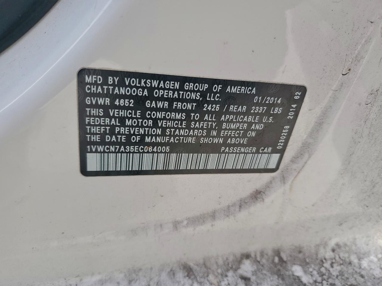 2014 VOLKSWAGEN PASSAT SEL photo 13