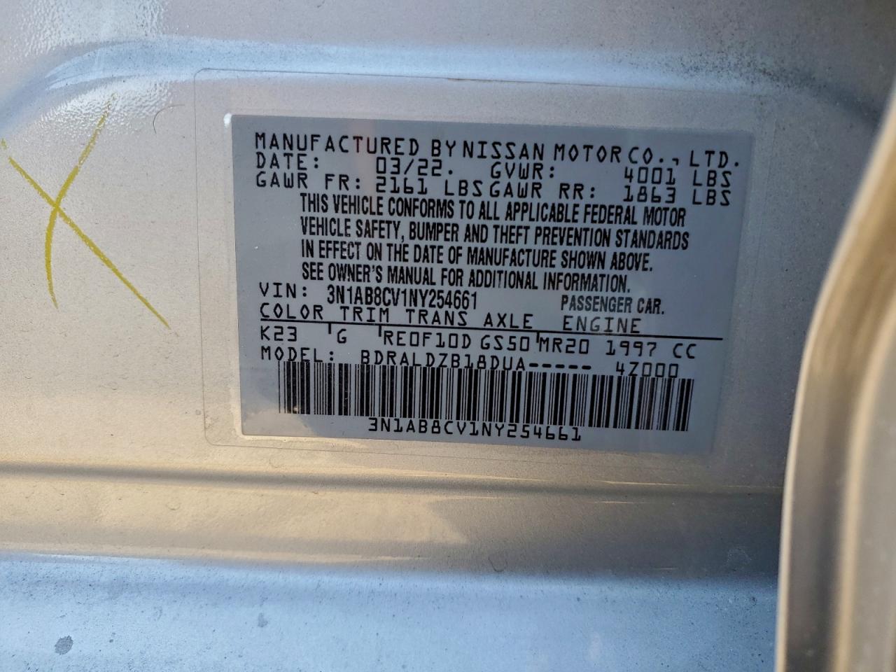 2022 NISSAN SENTRA SV photo 12