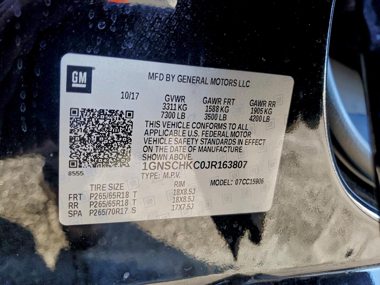 2018 CHEVROLET SUBURBAN C1500 LT photo 13
