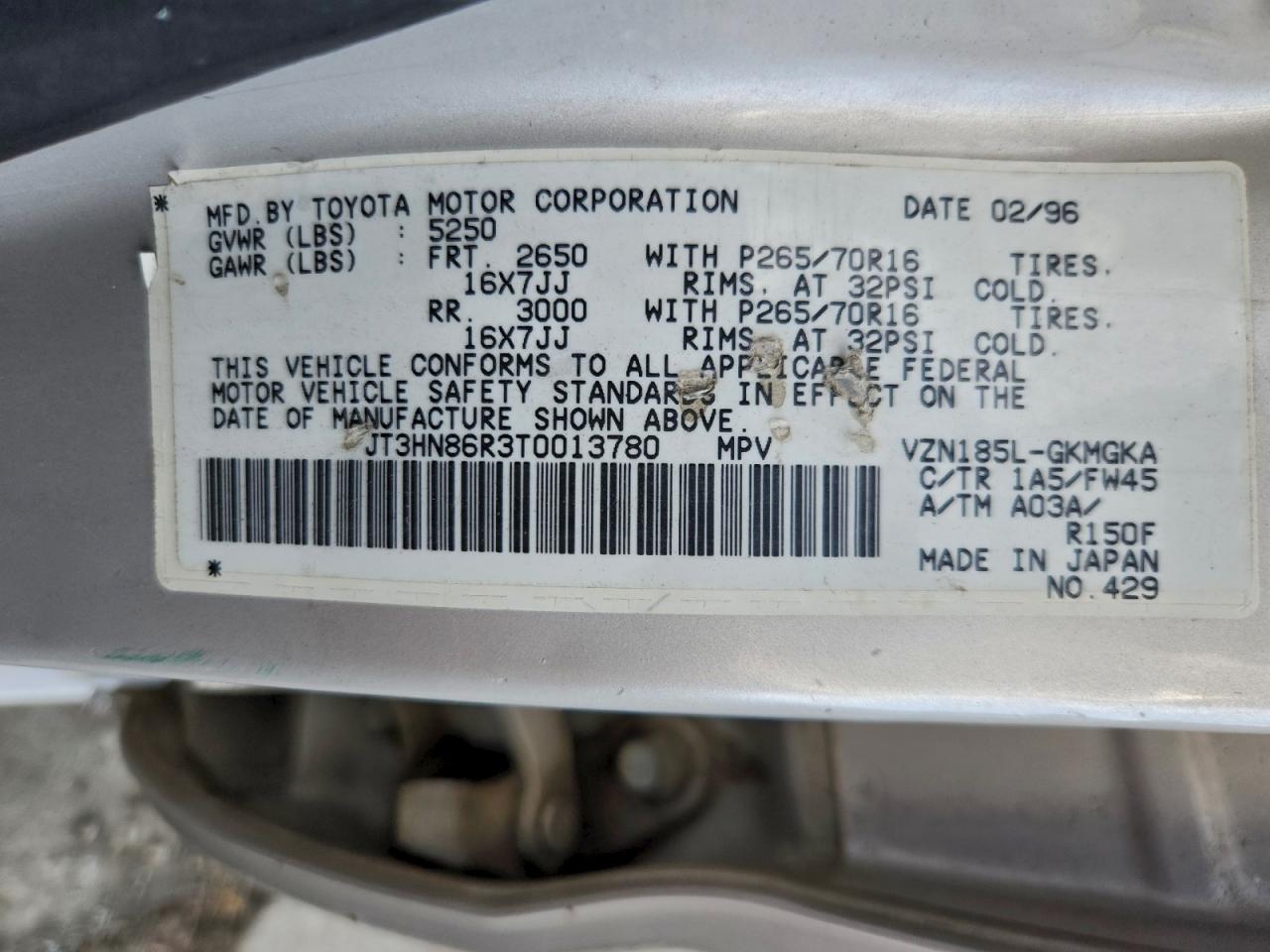 1996 TOYOTA 4RUNNER SR5 photo 13