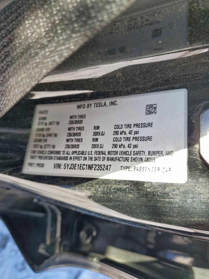 2022 TESLA MODEL 3 photo 13
