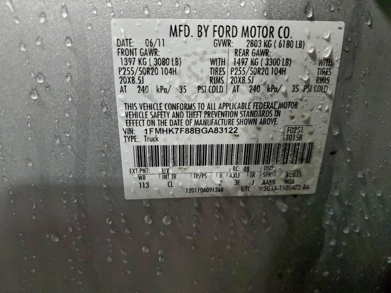 2011 FORD EXPLORER LIMITED photo 37