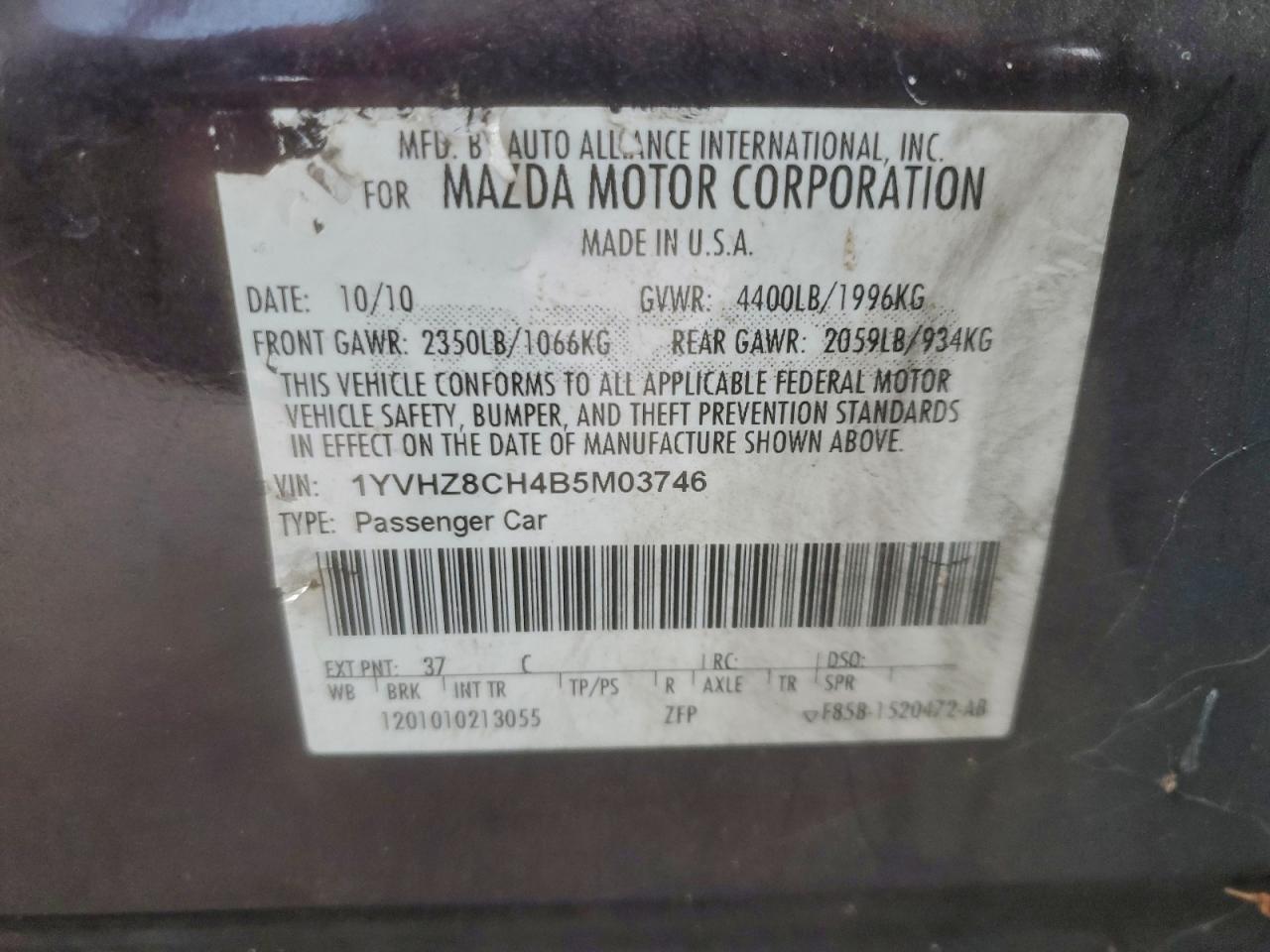 2011 MAZDA 6 I photo 23
