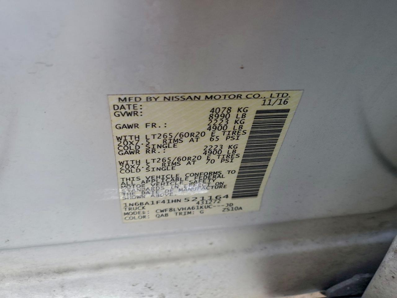 2017 NISSAN TITAN XD SL photo 12