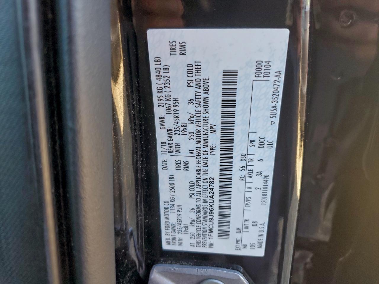 2019 FORD ESCAPE TITANIUM photo 25