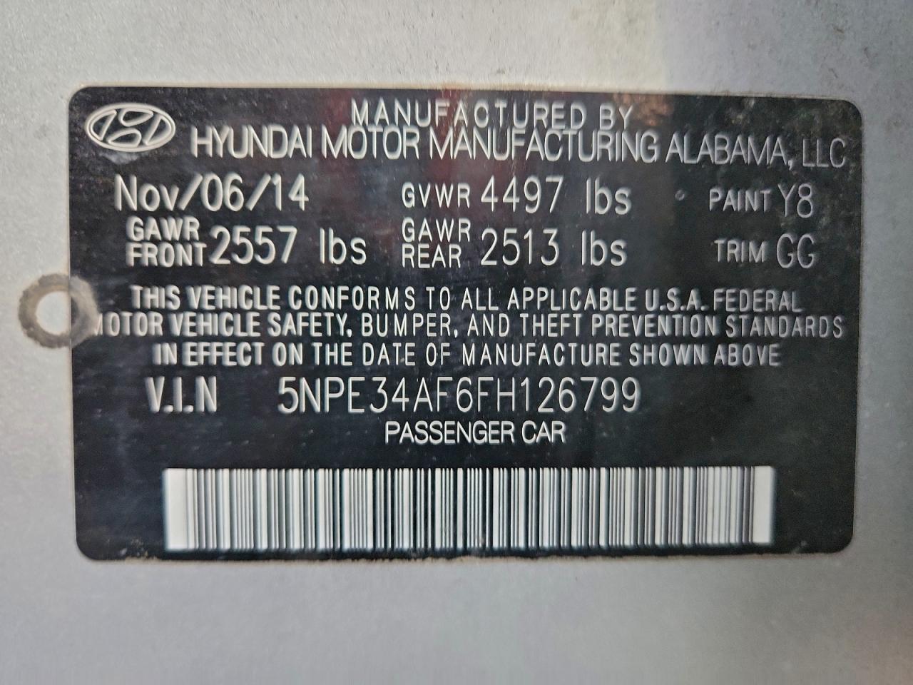 2015 HYUNDAI SONATA SPORT photo 13