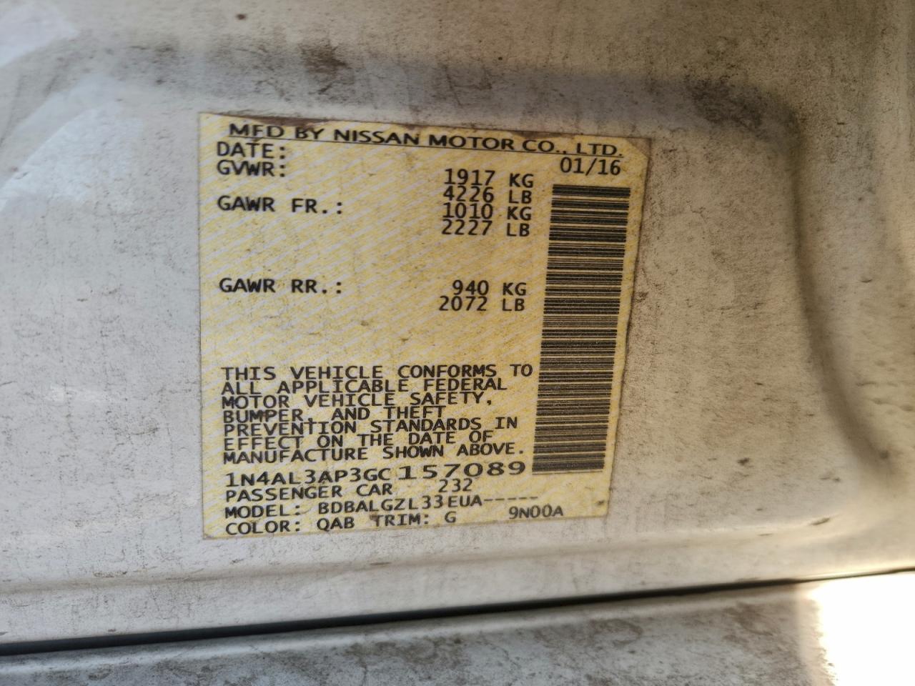 2016 NISSAN ALTIMA 2.5 photo 45