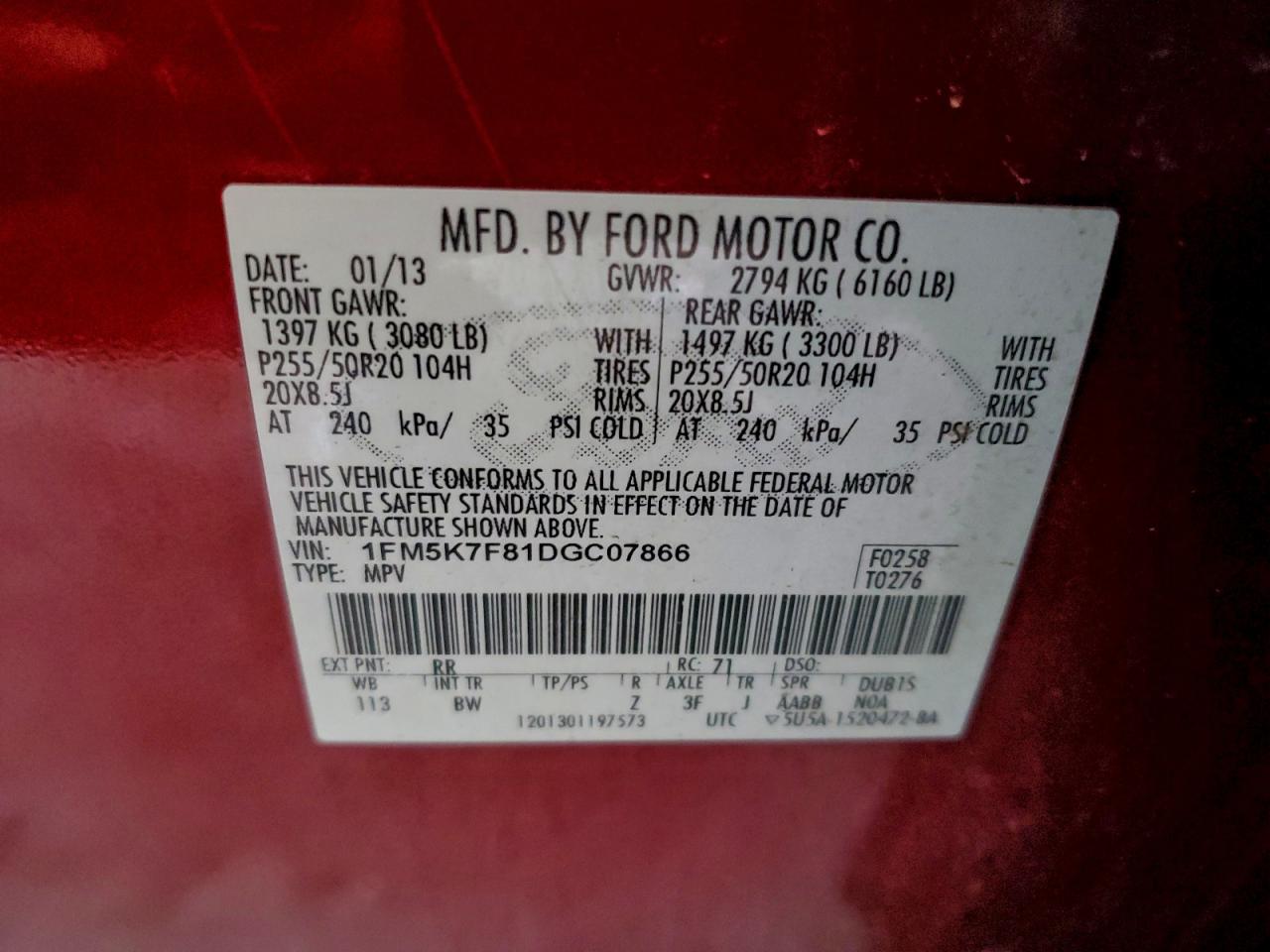 2013 FORD EXPLORER LIMITED photo 25