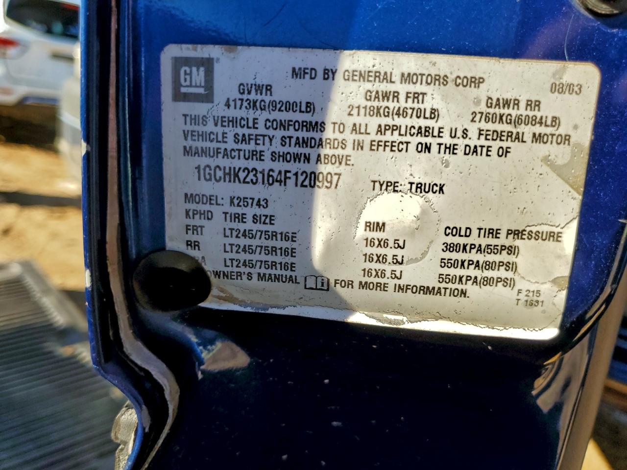2004 CHEVROLET SILVERADO K2500 HEAVY DUTY photo 25