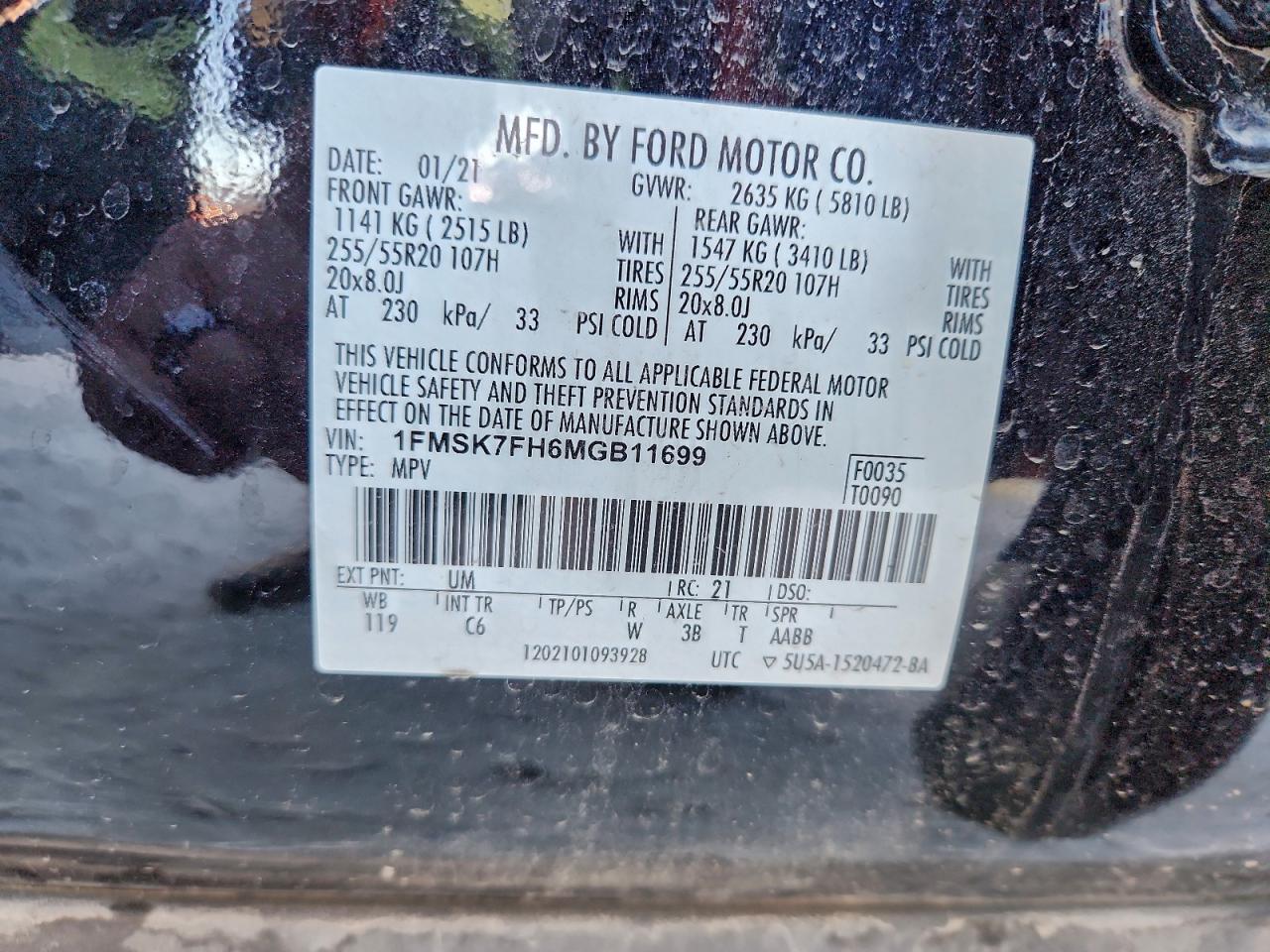 2021 FORD EXPLORER LIMITED photo 14