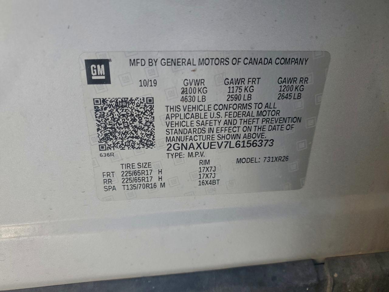 2020 CHEVROLET EQUINOX LT photo 13