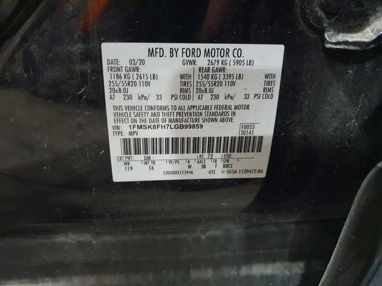 2020 FORD EXPLORER LIMITED photo 14