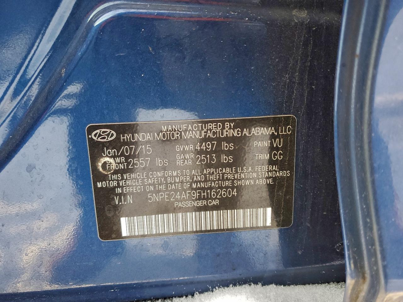 2015 HYUNDAI SONATA SE photo 12