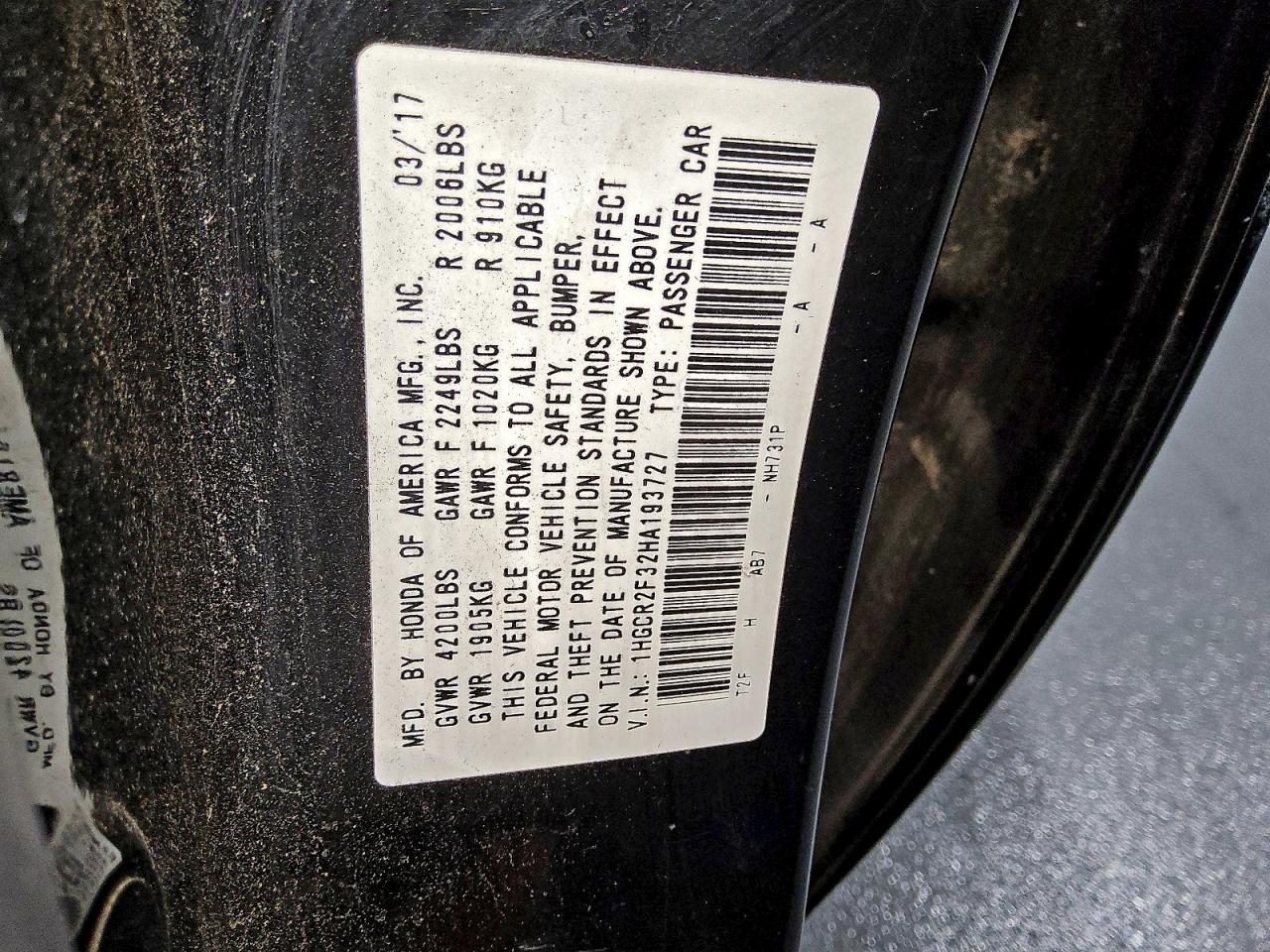 2017 HONDA ACCORD LX photo 12