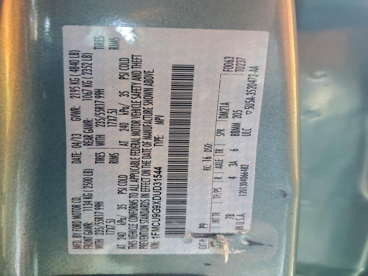 2013 FORD ESCAPE SE photo 25