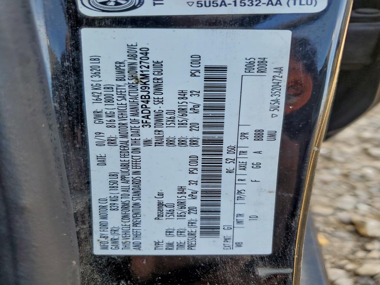 2019 FORD FIESTA SE photo 25