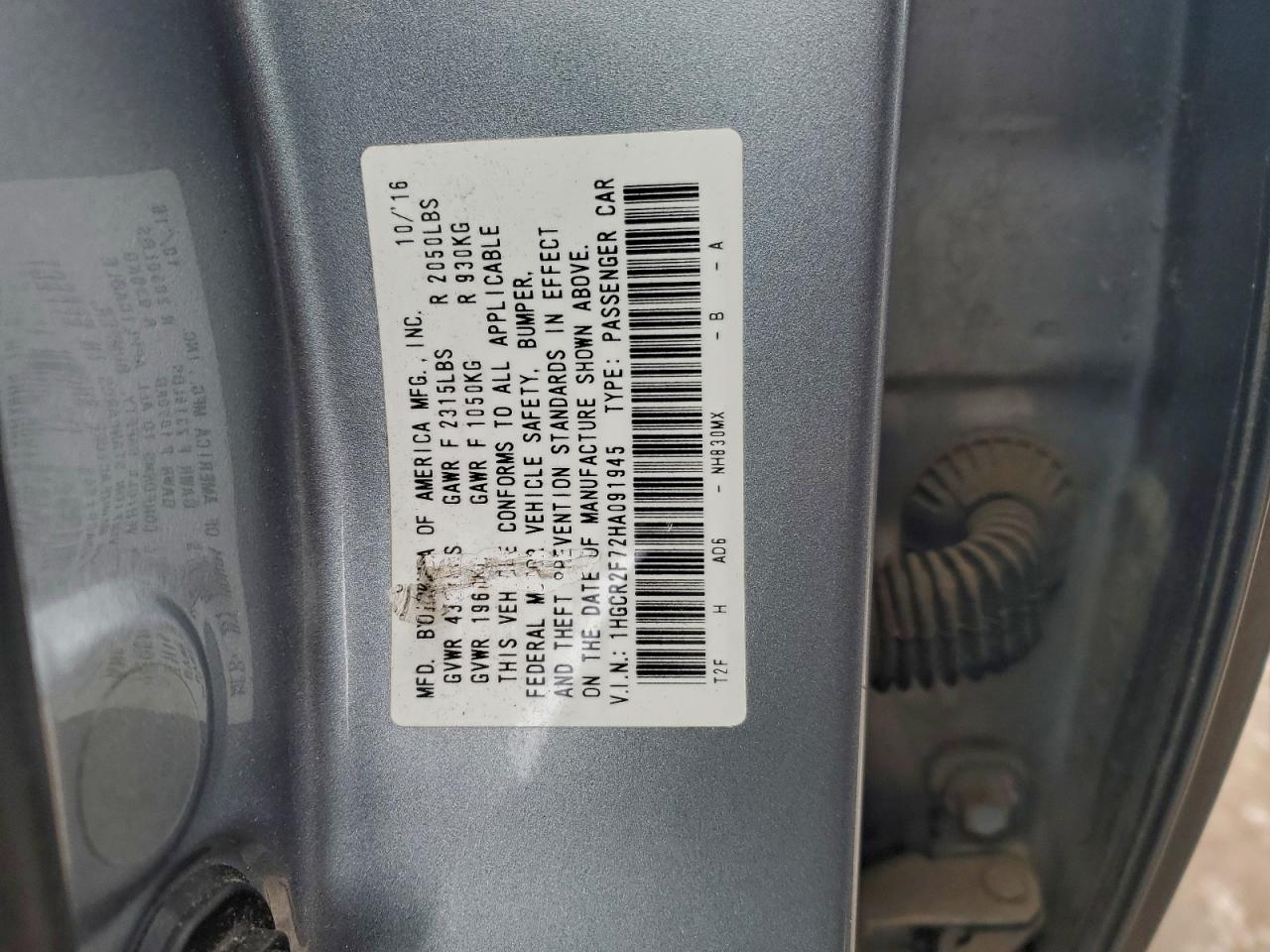2017 HONDA ACCORD EX photo 23