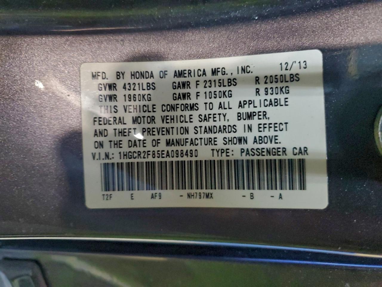 2014 HONDA ACCORD EXL photo 23