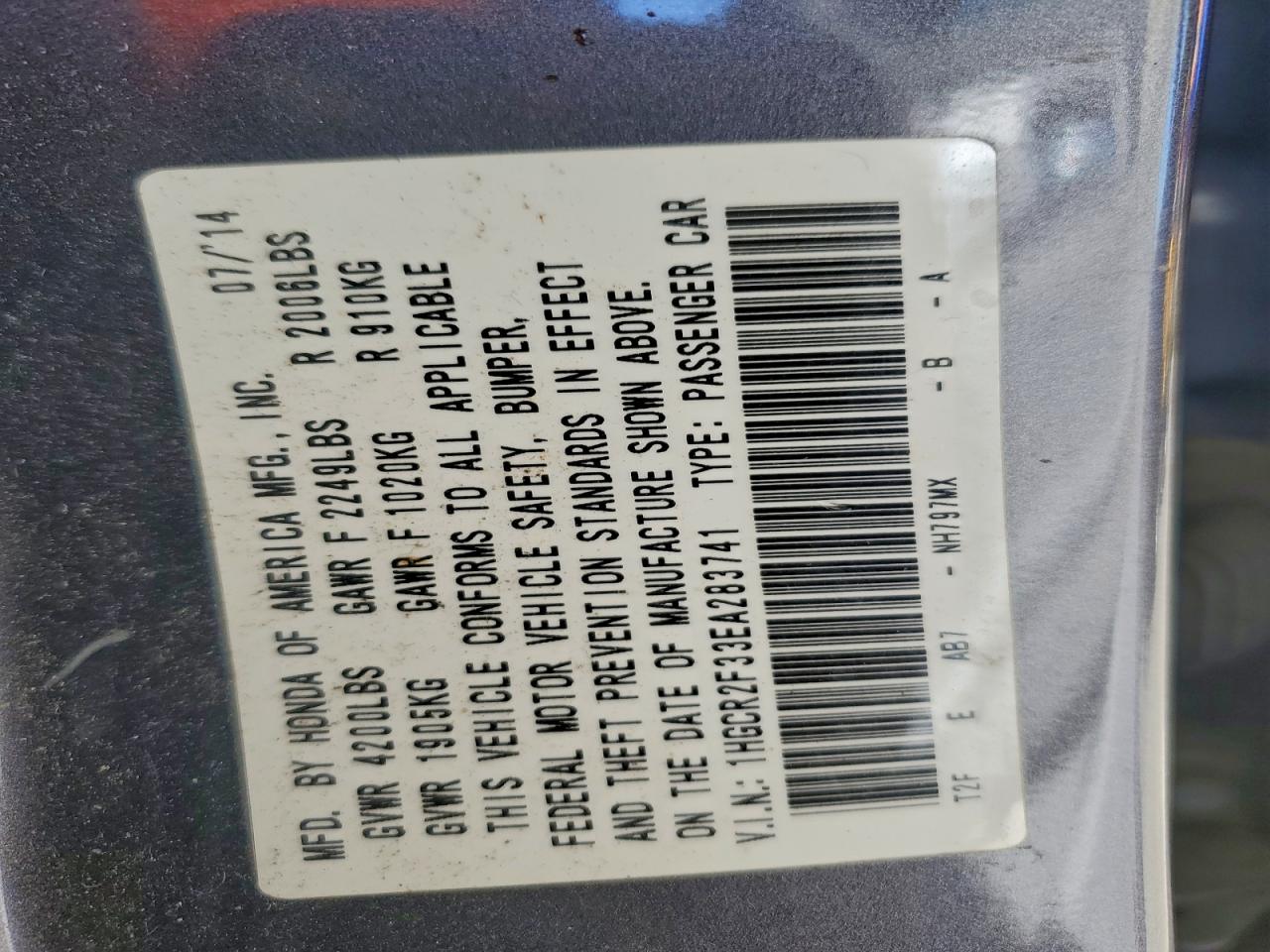 2014 HONDA ACCORD LX photo 23