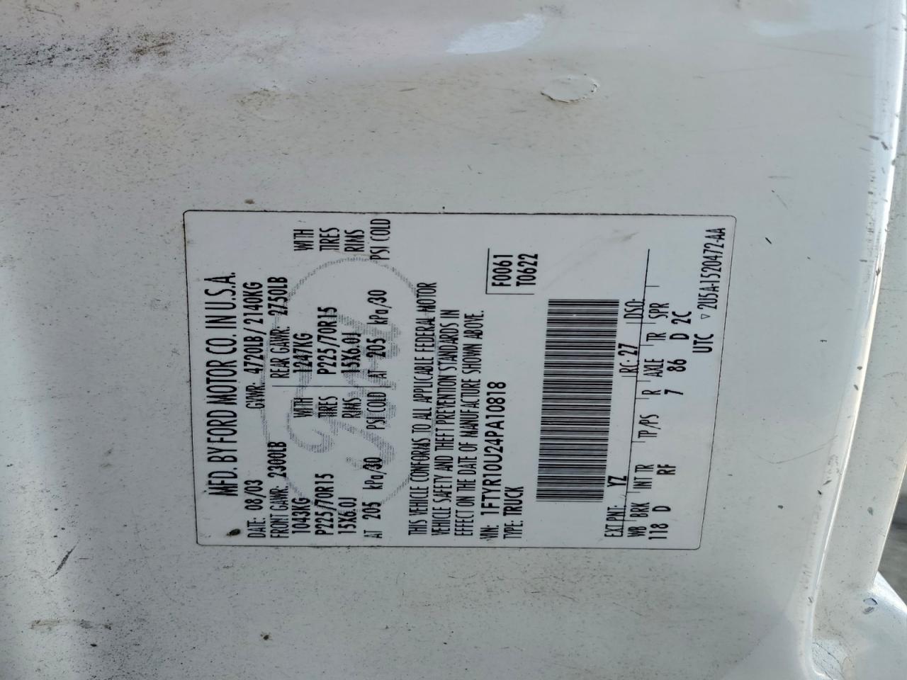 2004 FORD RANGER photo 34
