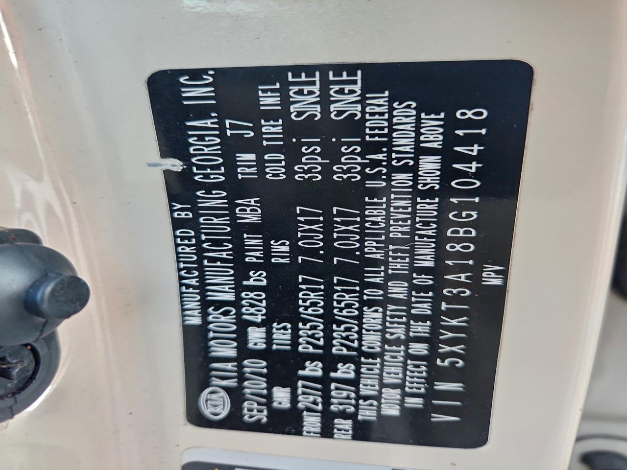 2011 KIA SORENTO BASE photo 13