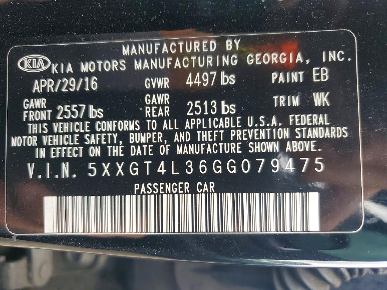 2016 KIA OPTIMA LX photo 12