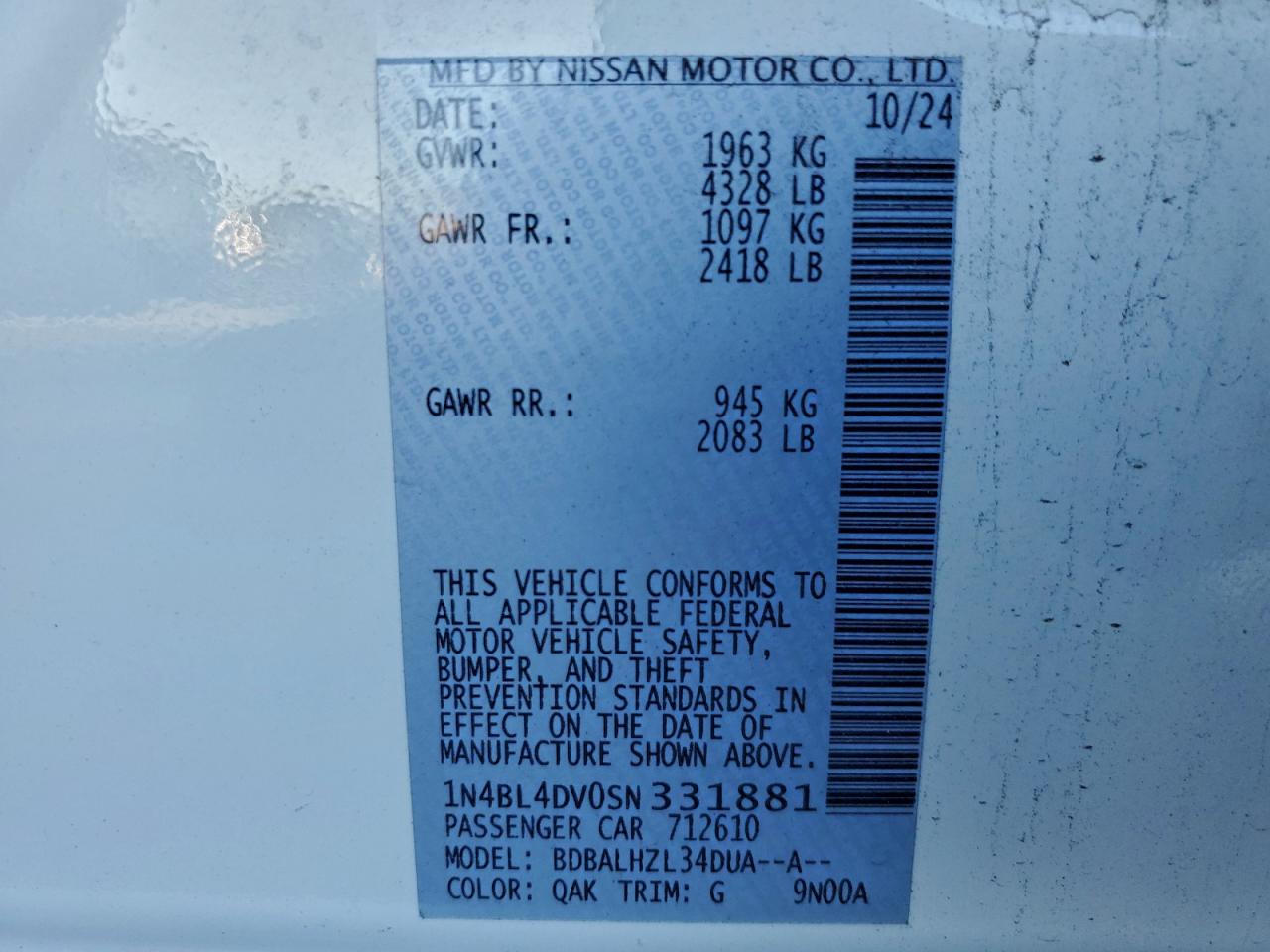 2025 NISSAN ALTIMA SV photo 34