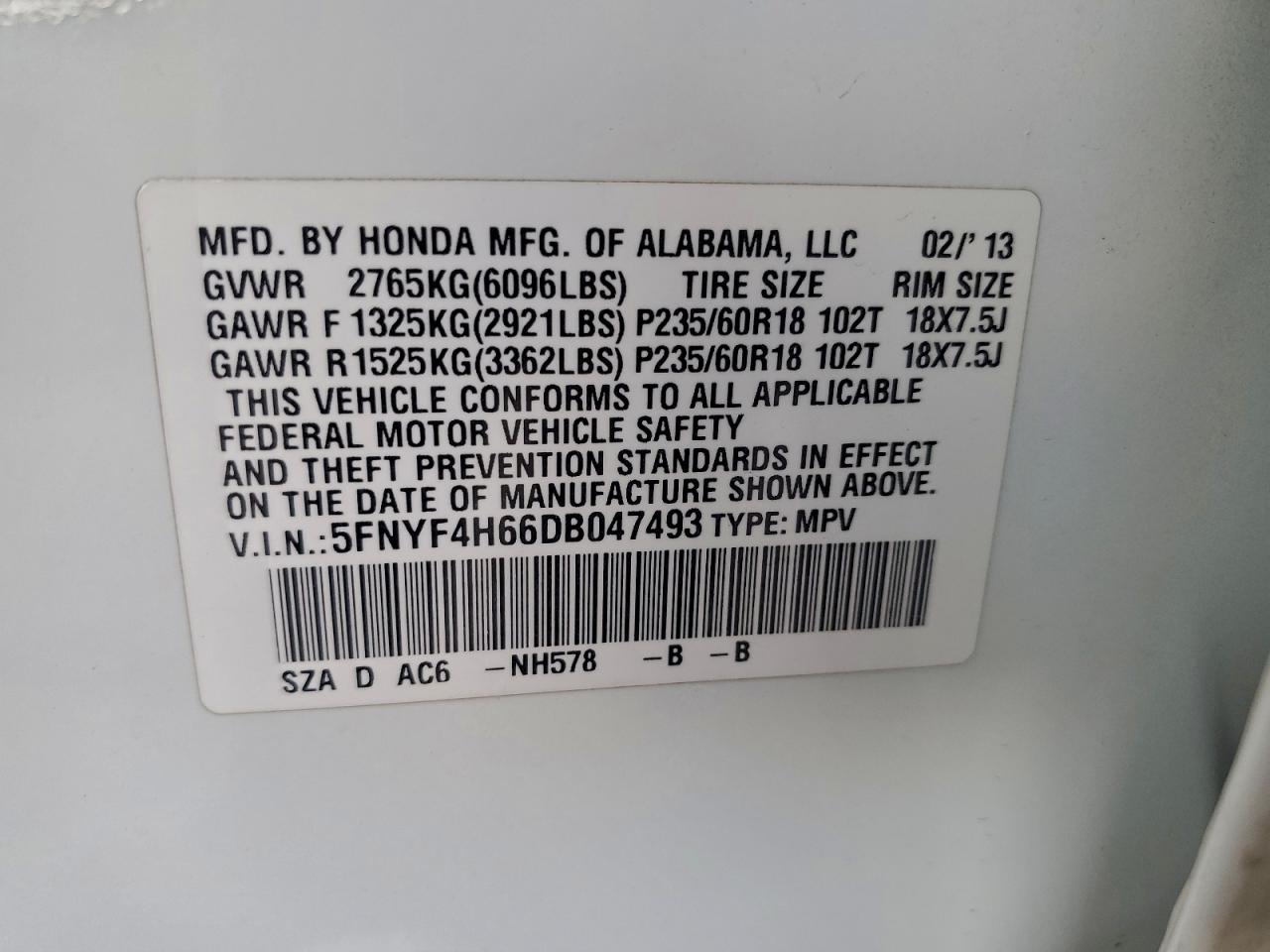 2013 HONDA PILOT EXL photo 27
