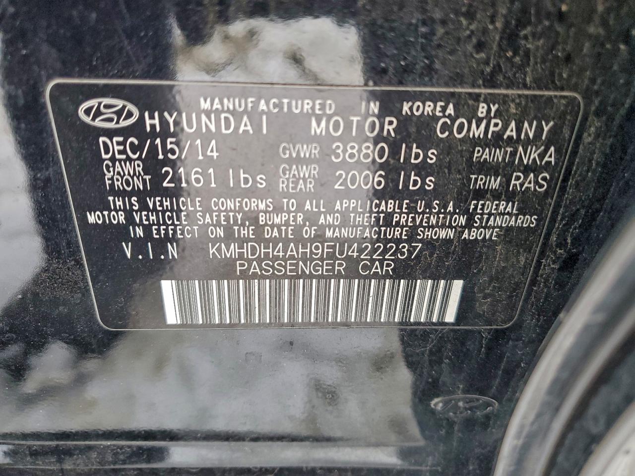 2015 HYUNDAI ELANTRA SE photo 37