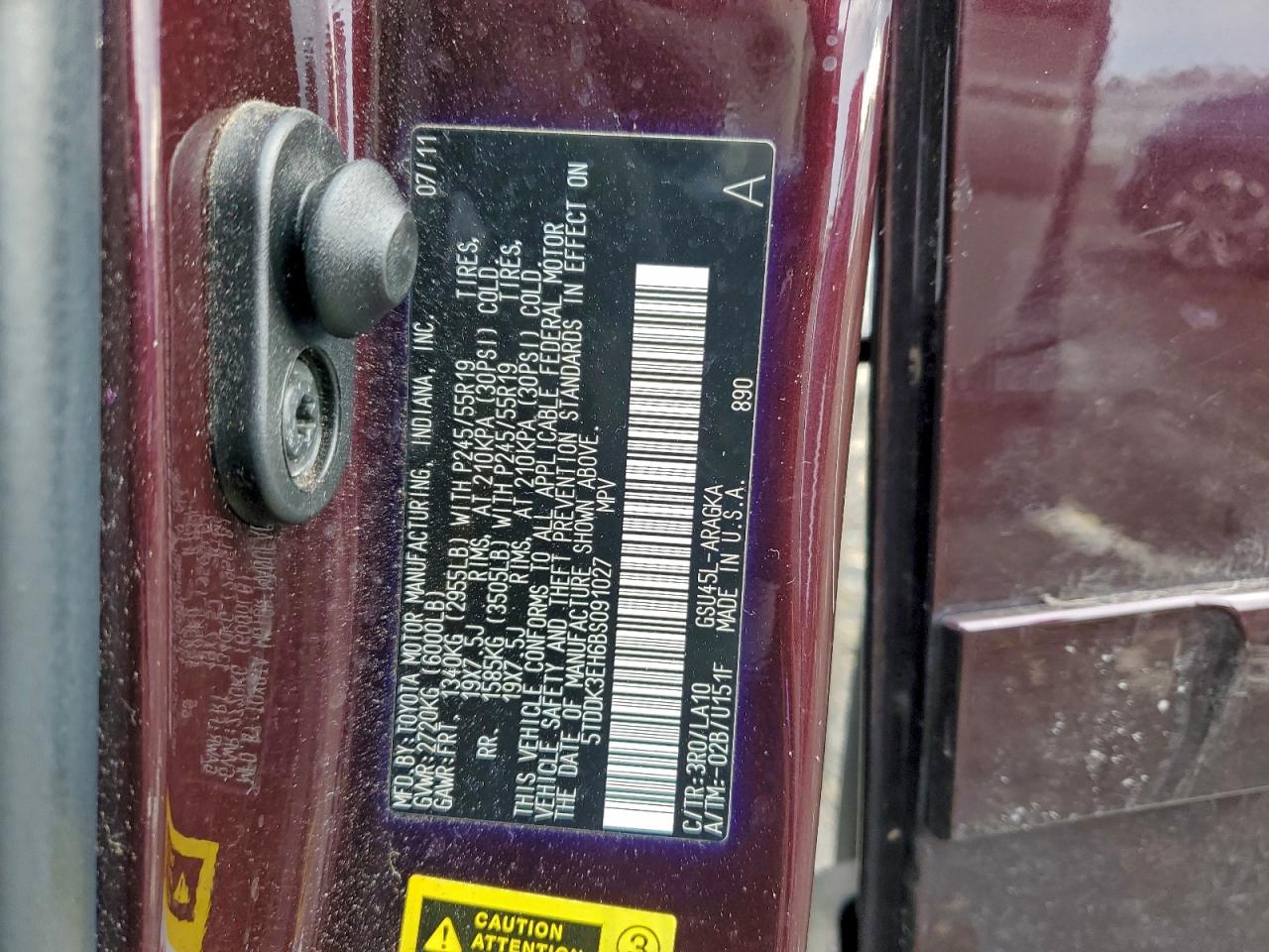 2011 TOYOTA HIGHLANDER LIMITED photo 25