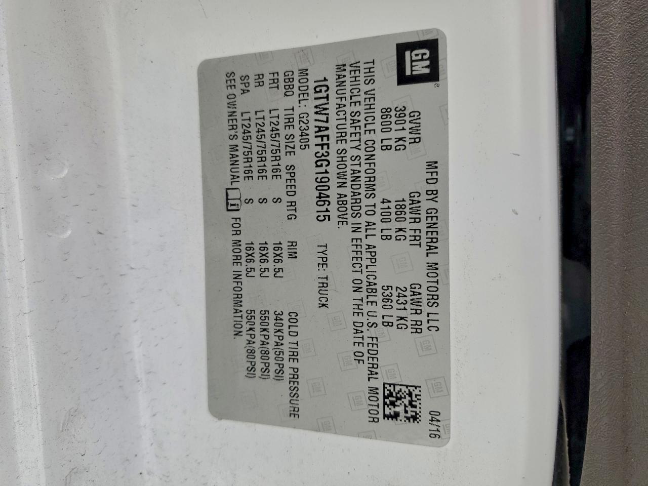 2016 GMC SAVANA 2500 UTILITY / SERVICE VAN photo 13