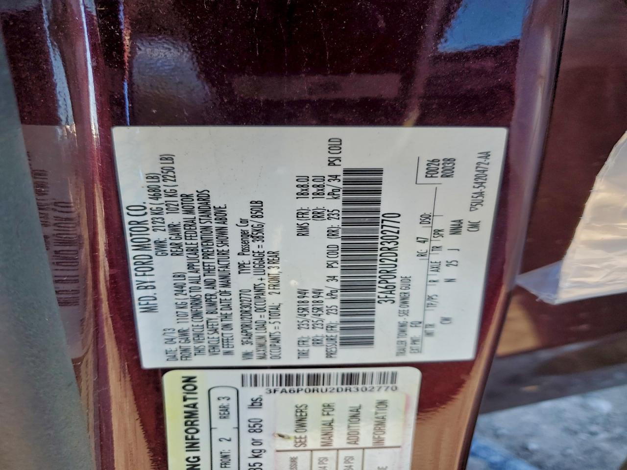 2013 FORD FUSION TITANIUM HEV photo 37