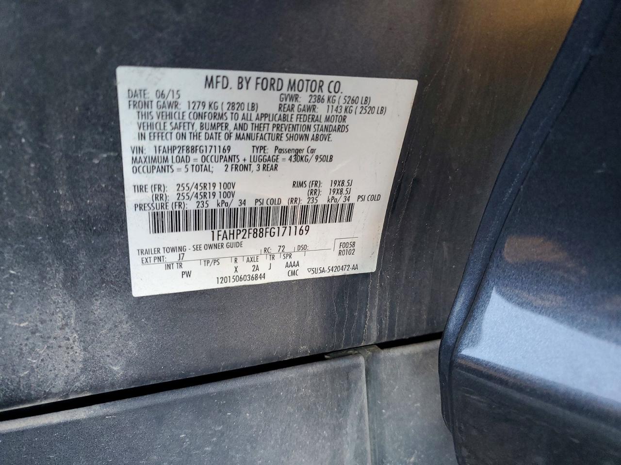 2015 FORD TAURUS LIMITED photo 12
