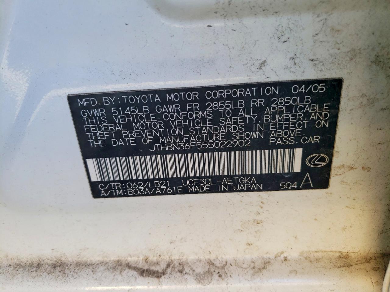 2005 LEXUS LS 430 photo 13