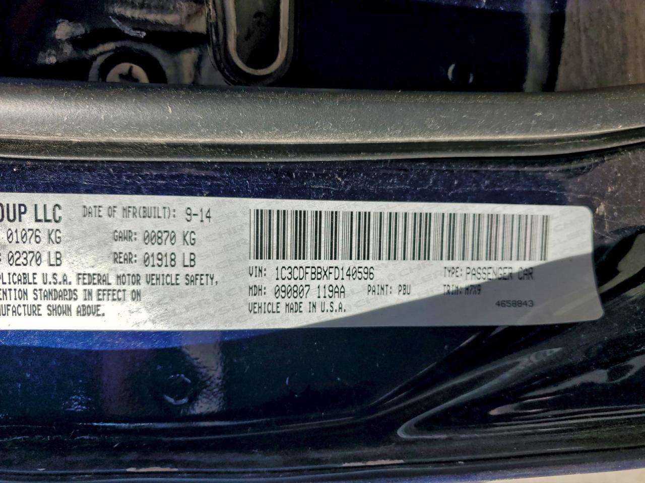 2015 DODGE DART SXT photo 12