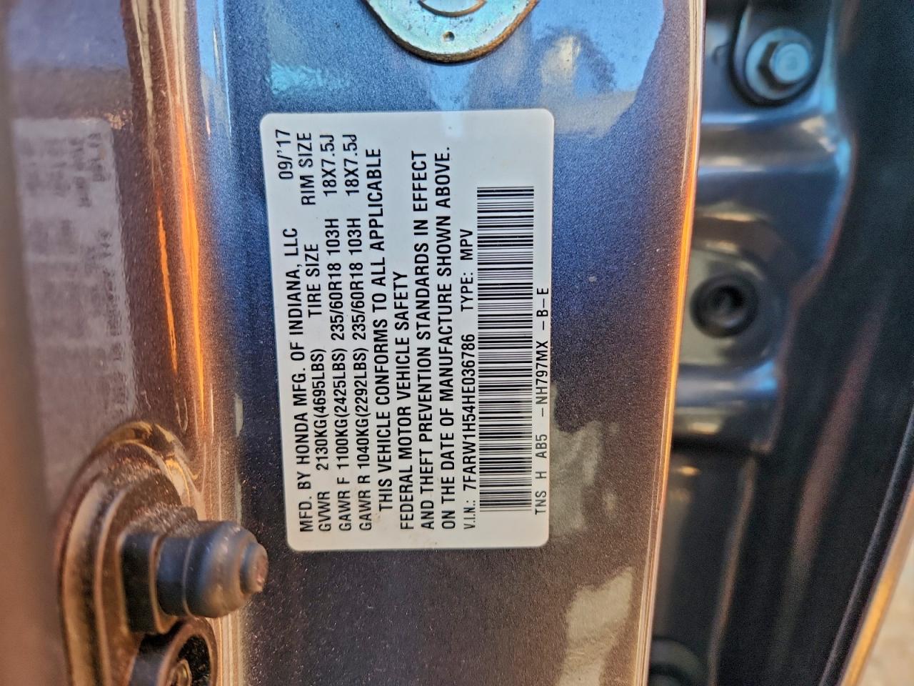 2017 HONDA CR-V EX photo 14