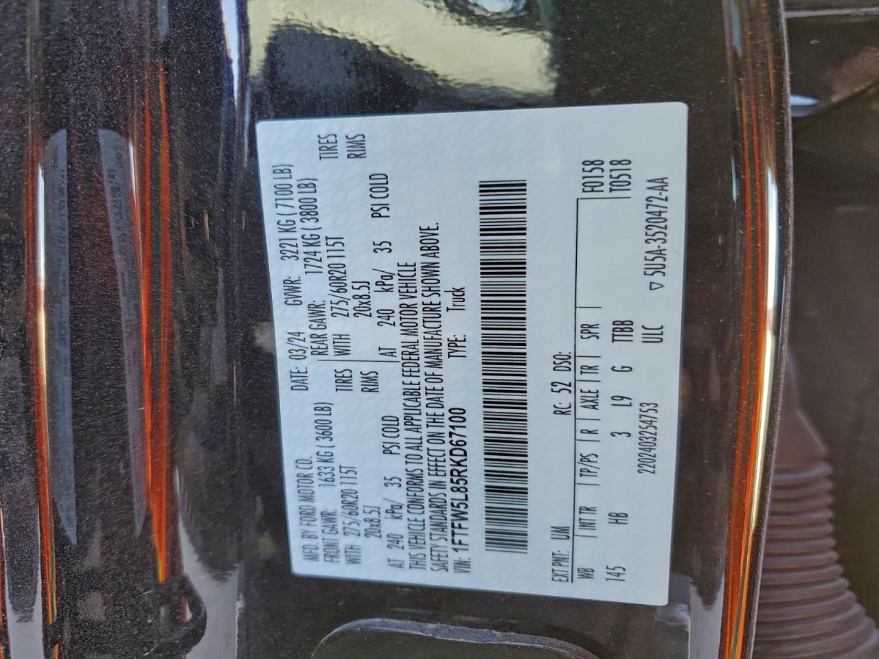 2024 FORD F150 LARIAT photo 12