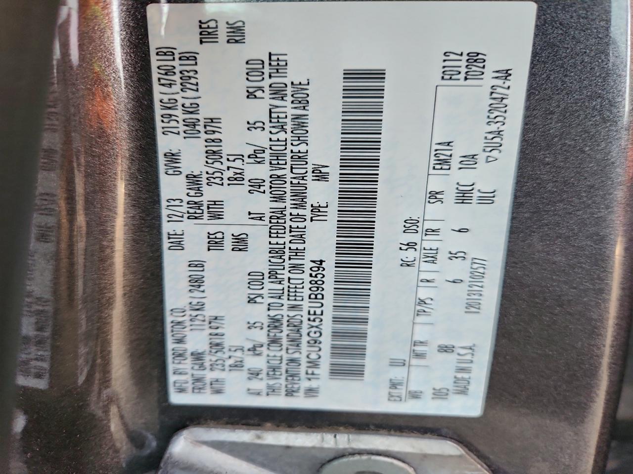2014 FORD ESCAPE SE photo 13