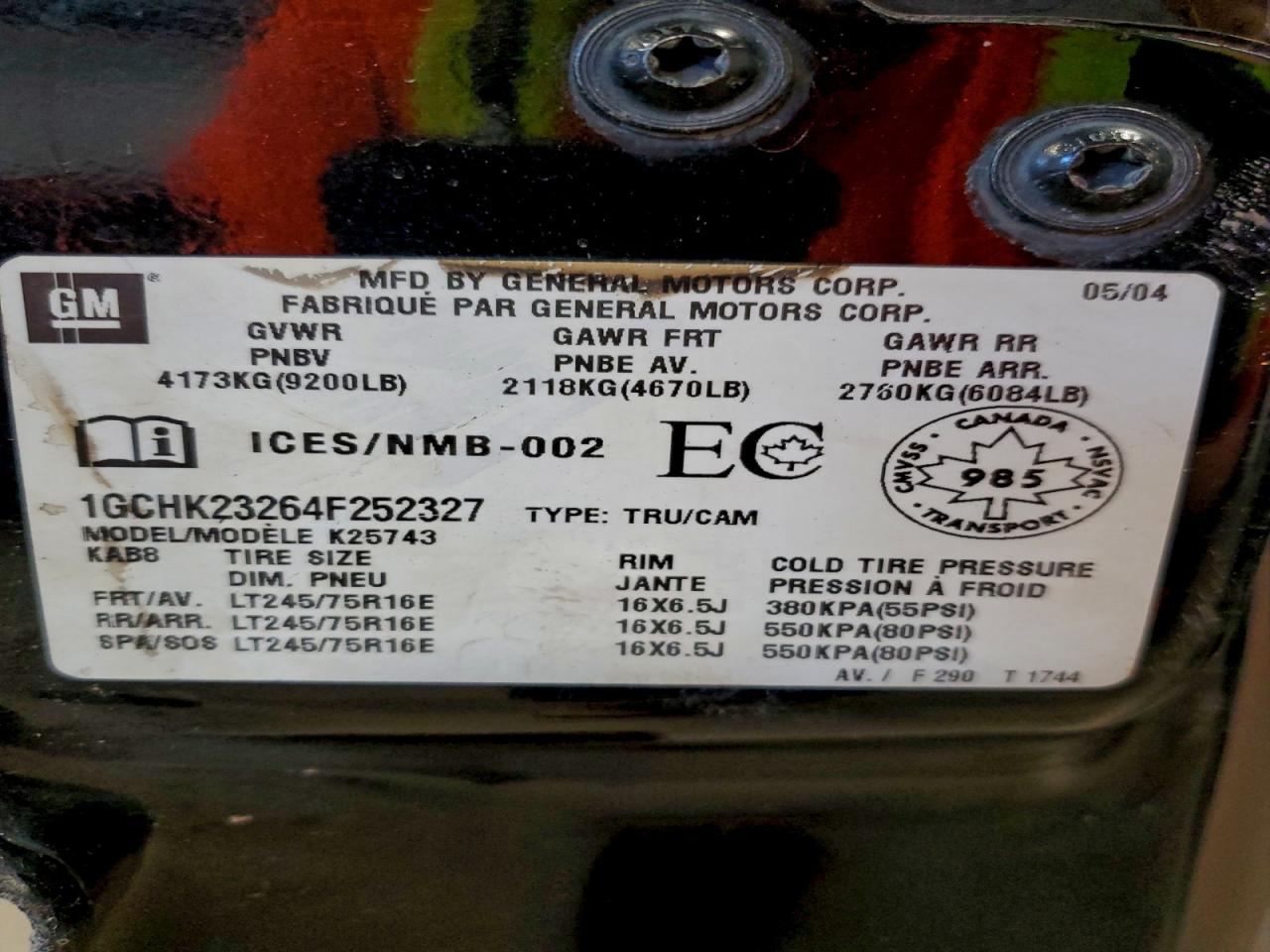 2004 CHEVROLET SILVERADO K2500 HEAVY DUTY photo 12