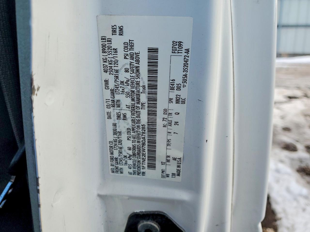 2011 FORD ECONOLINE E250 VAN photo 13