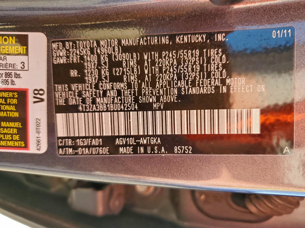 2011 TOYOTA VENZA photo 13