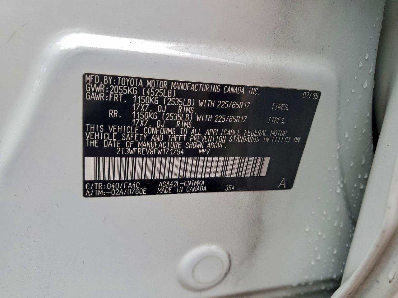 2015 TOYOTA RAV4 XLE photo 13