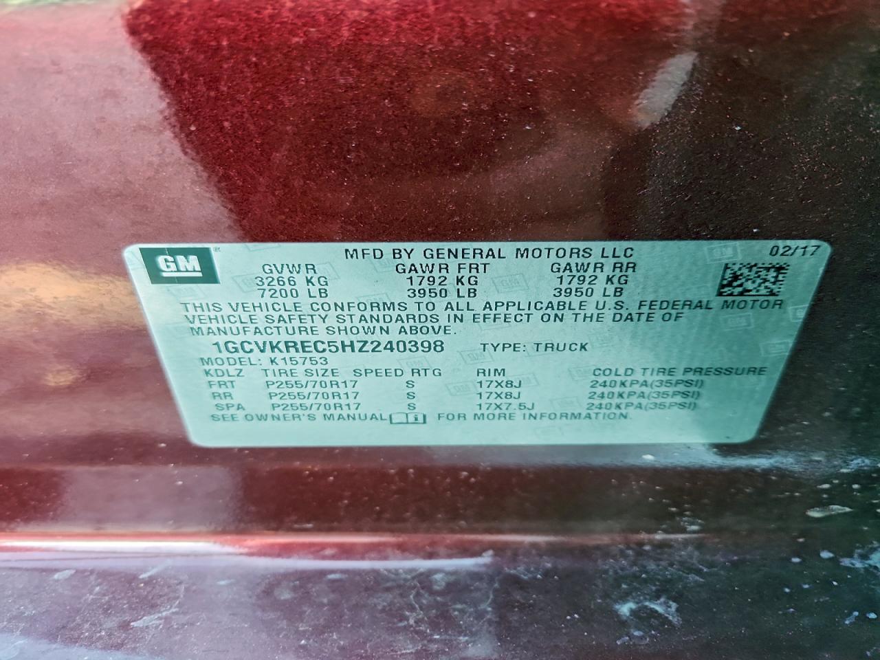 2017 CHEVROLET SILVERADO K1500 LT photo 34