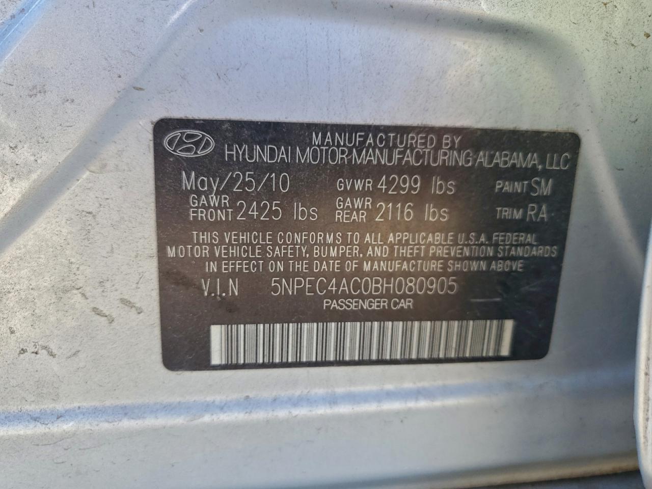 2011 HYUNDAI SONATA SE photo 34