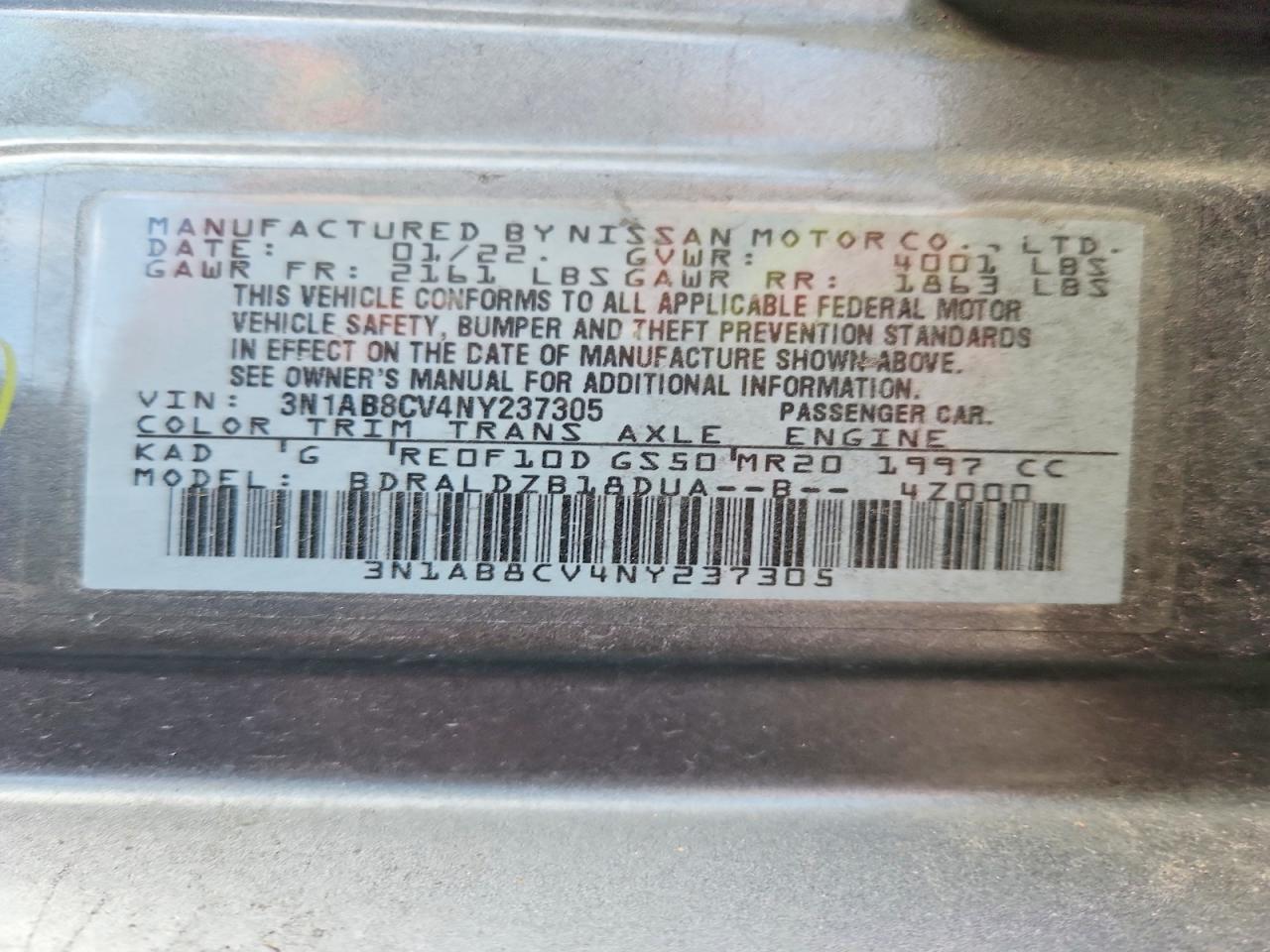 2022 NISSAN SENTRA SV photo 12