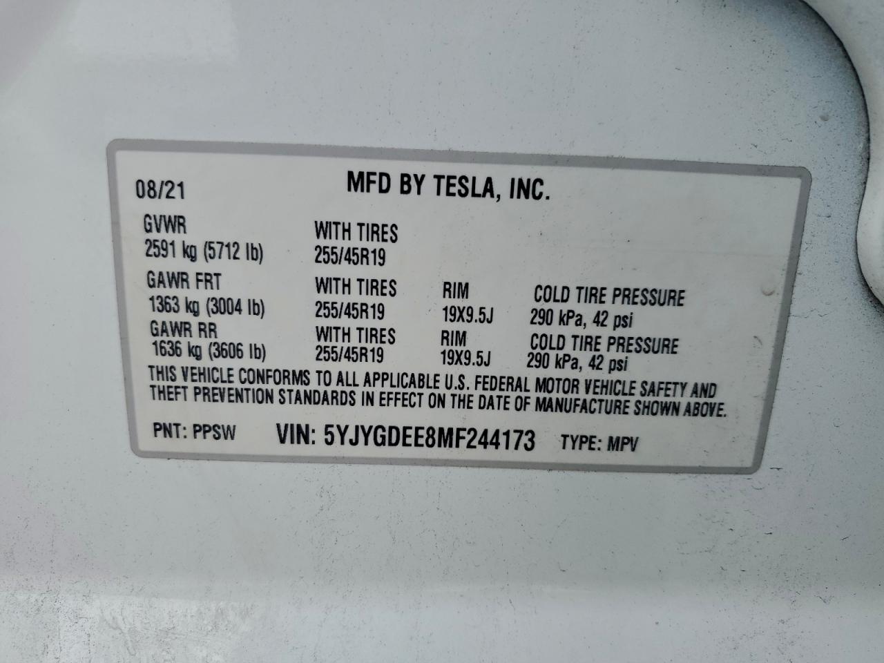 2021 TESLA MODEL Y photo 13